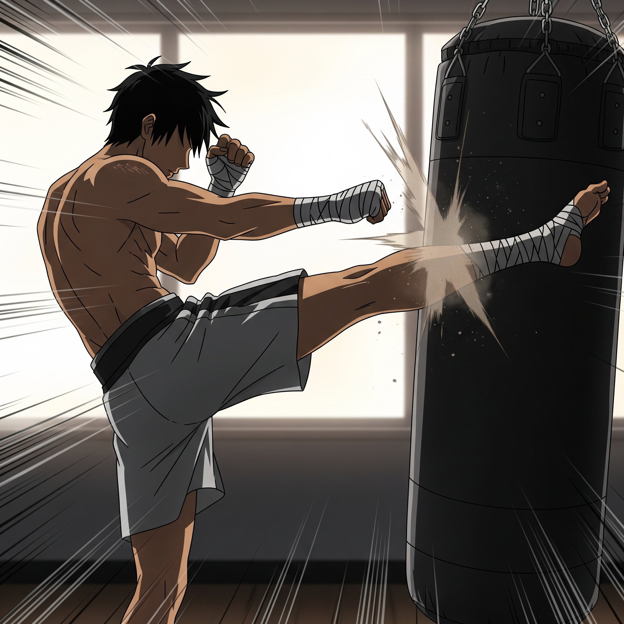 A person practicing Muay Thai