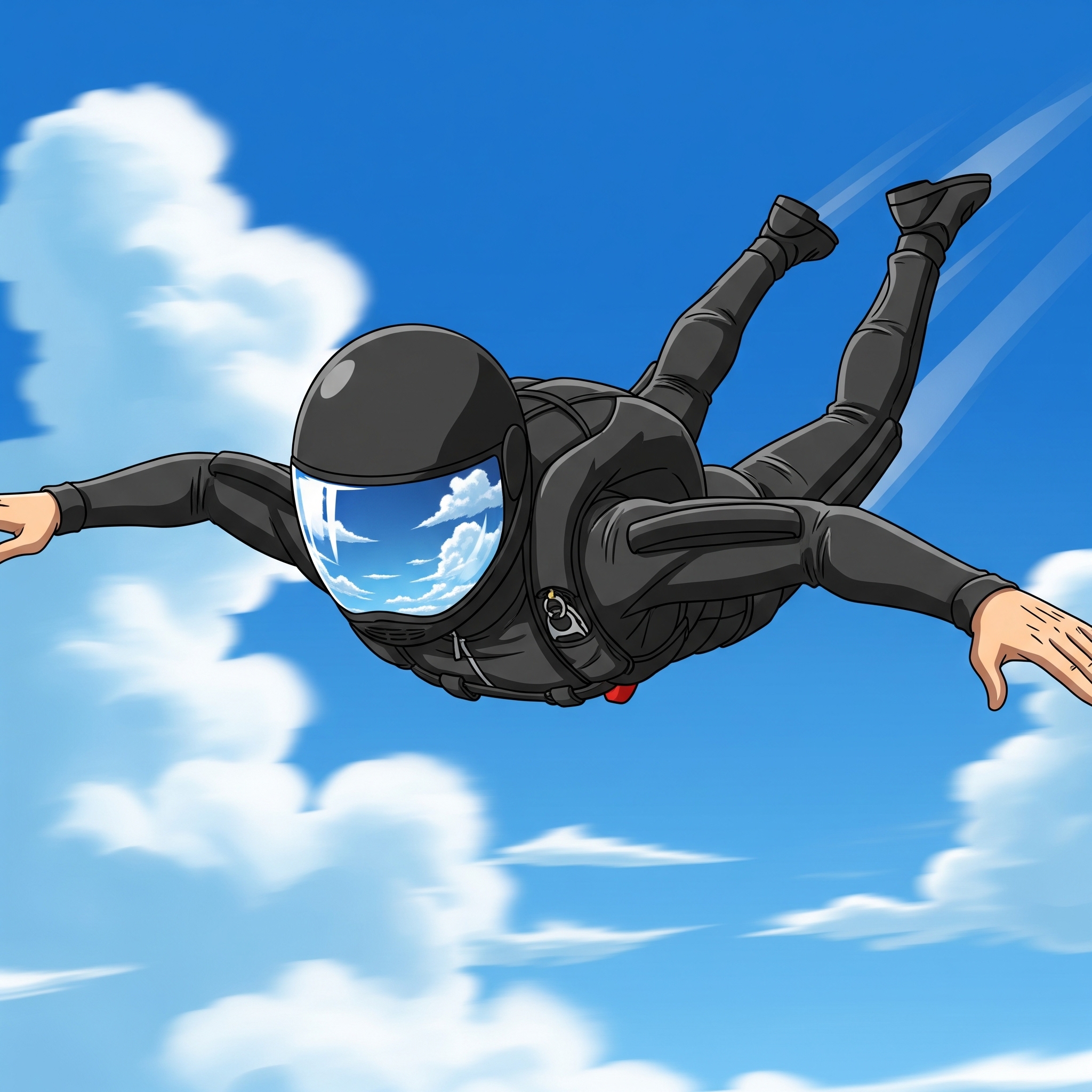 A person skydiving